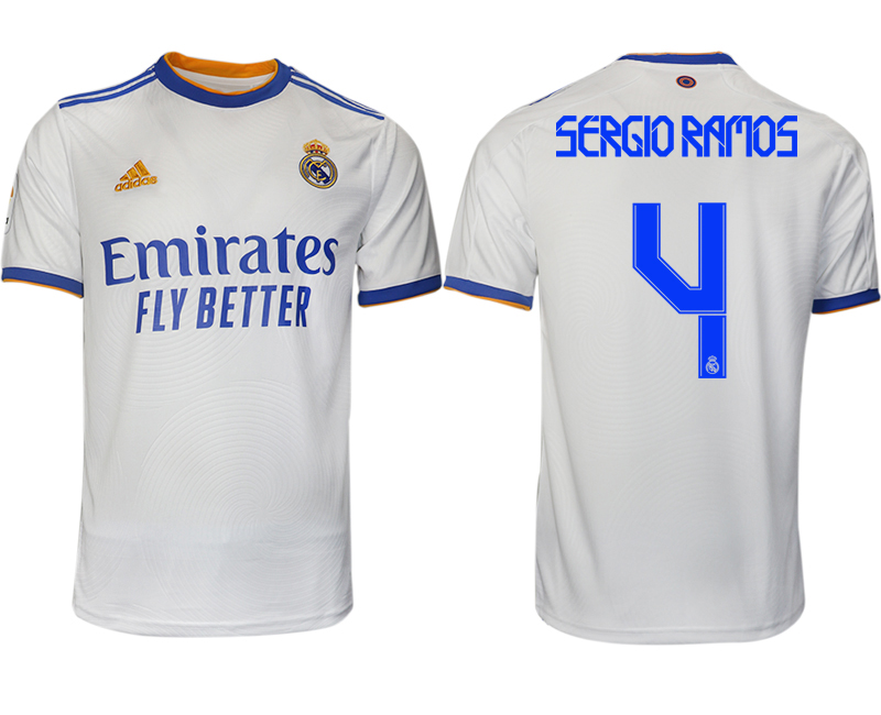 Men 2021-2022 Club Real Madrid home aaa version white #4 Soccer Jerseys